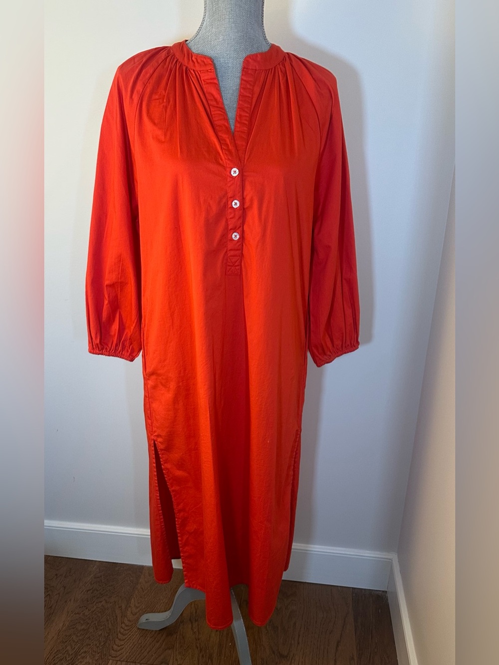 SUNDRY Raglan Cotton Woven Henley Dress size 2